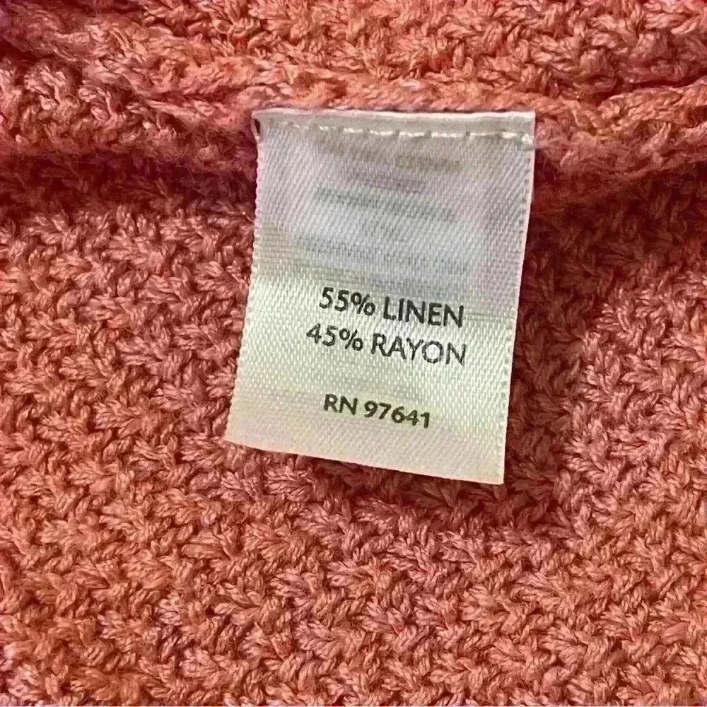J. Jill Knitted Short-sleeve 1 Button Linen-blend Cardigan, Women's Size S Pink - Picture 7 of 7